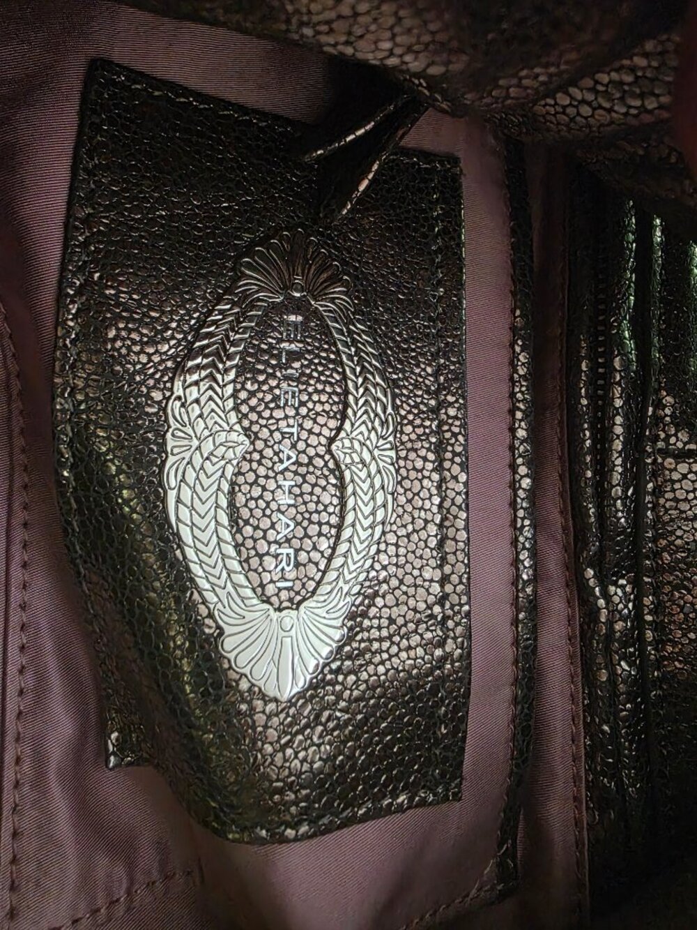 Elie Tahari Metallic Pewter Hobo Bag - Picture 8 of 10
